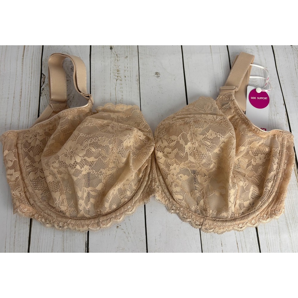 Freya Offbeat Side Support Underwire Lace Bra Natural Beige 36J 36GG B013